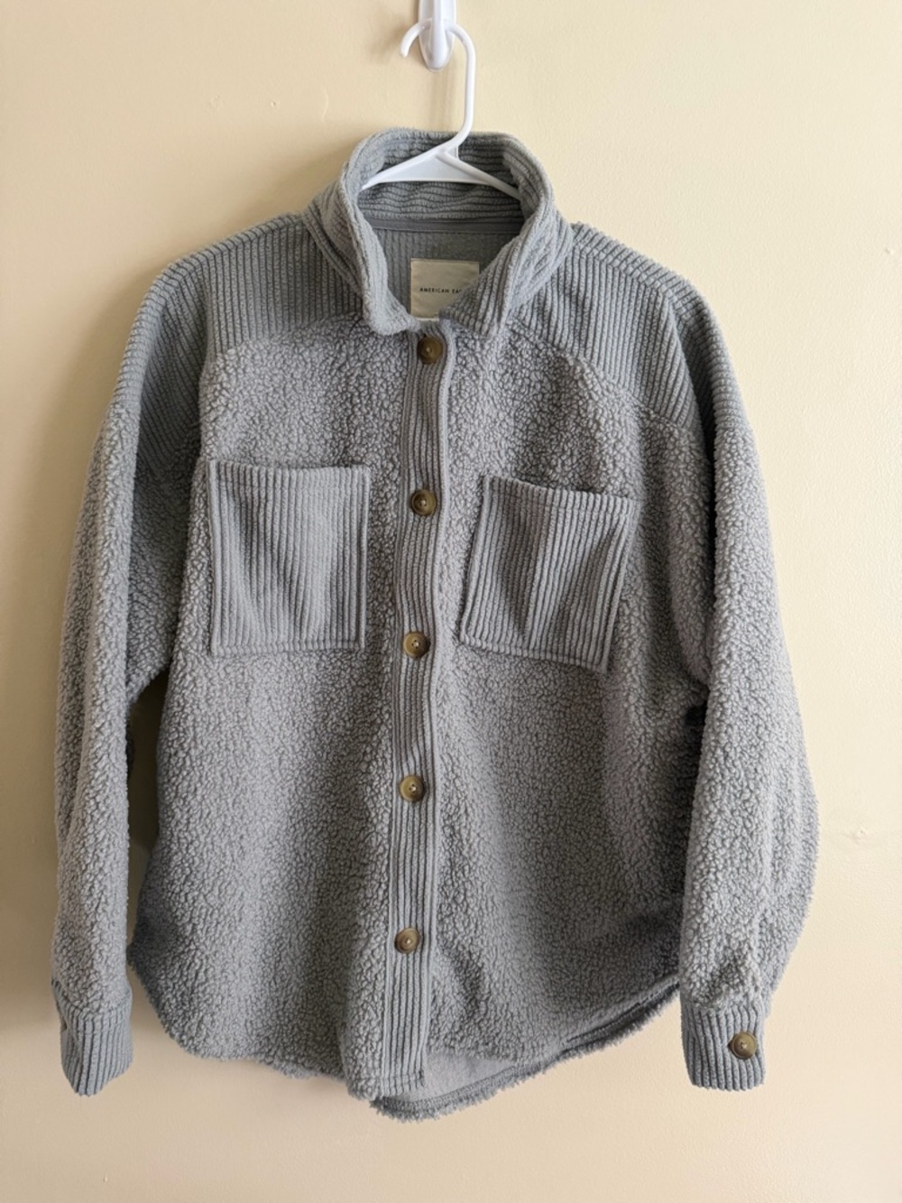 American Eagle Light Grey Sherpa Jacket